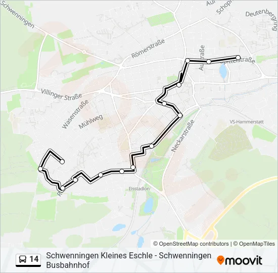 14 Bus Line Map