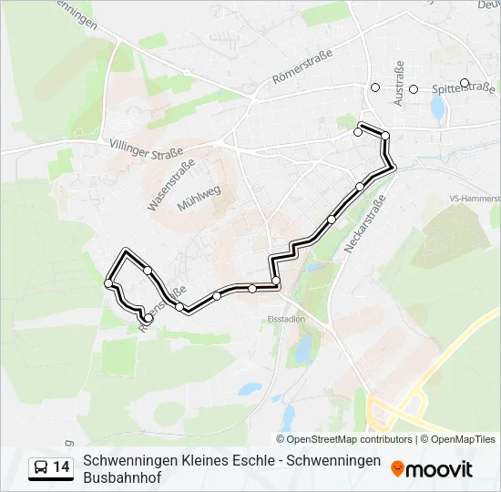 14 Bus Line Map