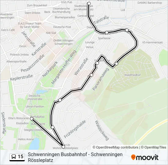 15 Bus Line Map