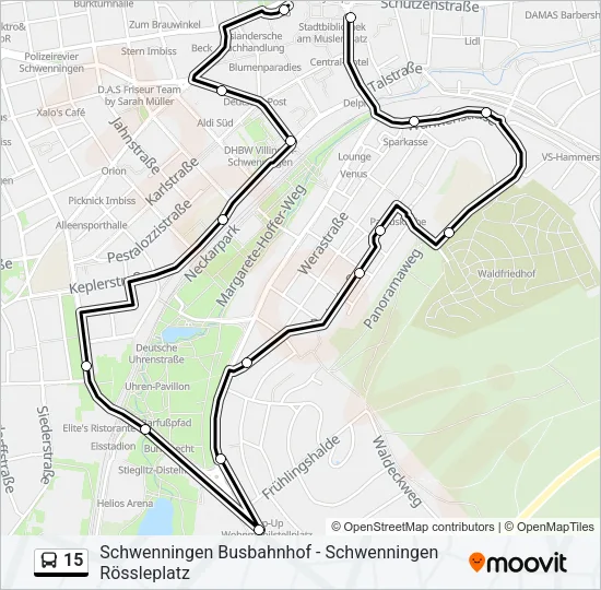 15 Bus Line Map