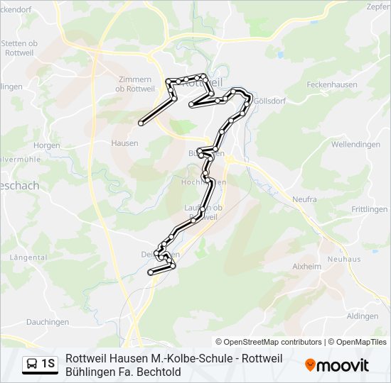 1S Bus Line Map