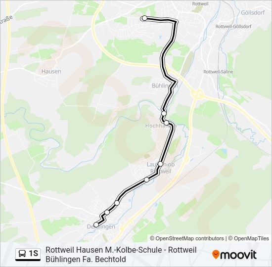 1S Bus Line Map