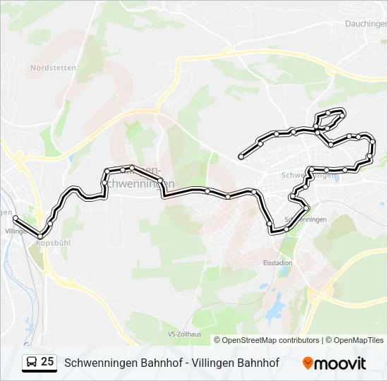 25 Bus Line Map
