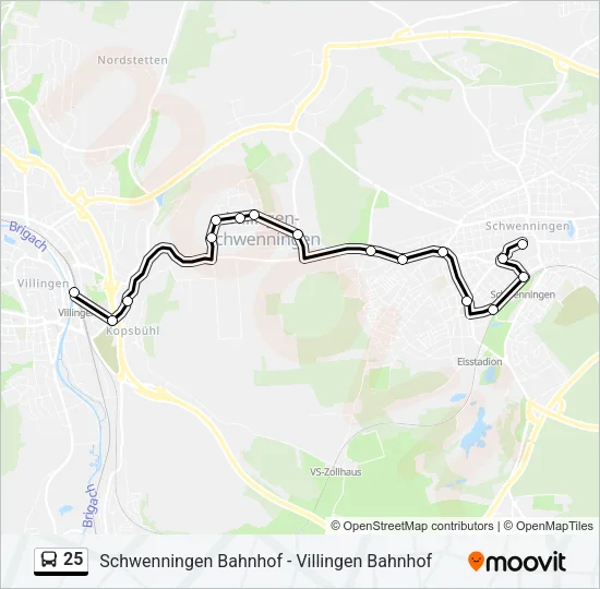 25 Bus Line Map