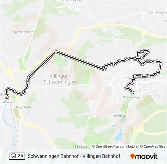 25 Bus Line Map