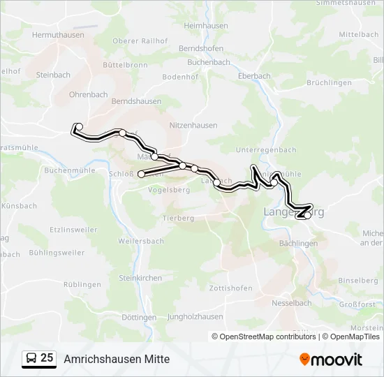 25 Bus Line Map