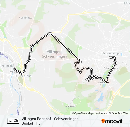 26 Bus Line Map