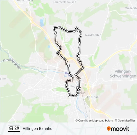 28 Bus Line Map