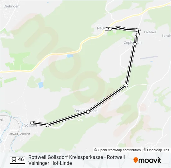 46 Bus Line Map
