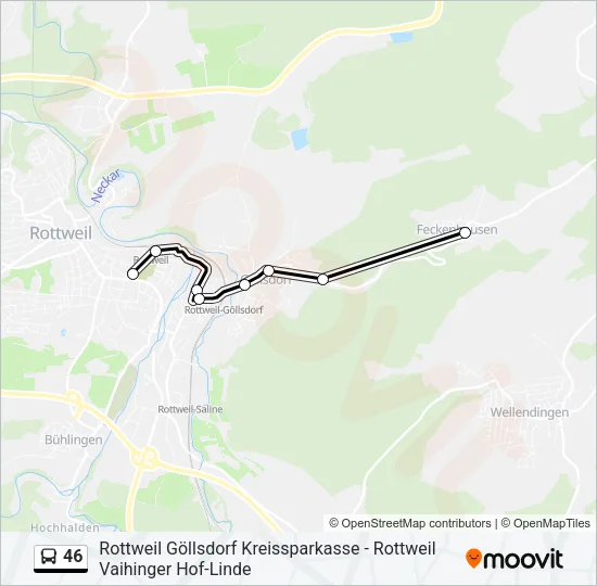 46 Bus Line Map