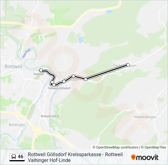 46 Bus Line Map