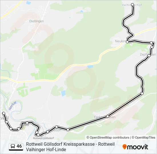 46 Bus Line Map