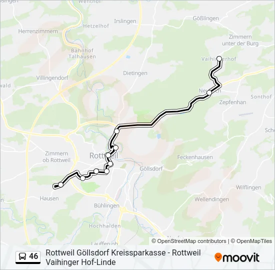46 Bus Line Map