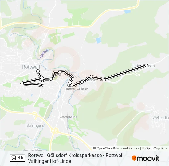46 Bus Line Map