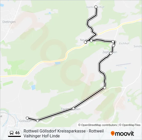 46 Bus Line Map