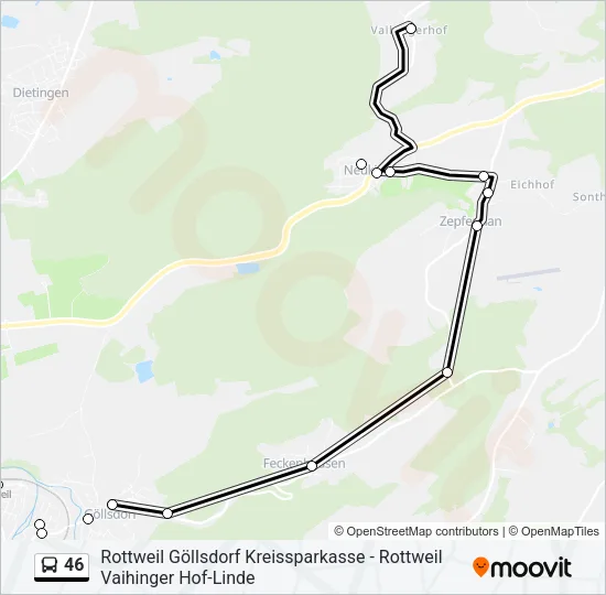 46 Bus Line Map