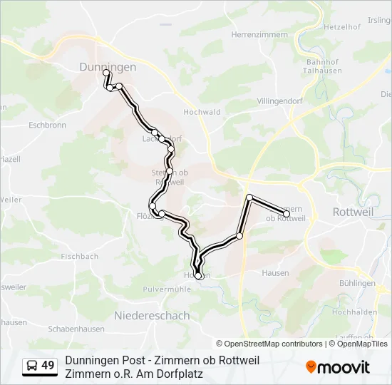 49 Bus Line Map