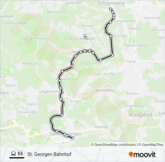 55 Bus Line Map