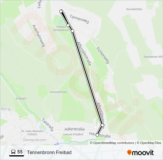 55 Bus Line Map