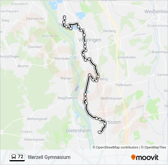 72 Bus Line Map