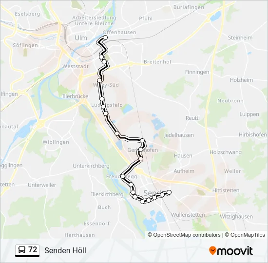 72 Bus Line Map