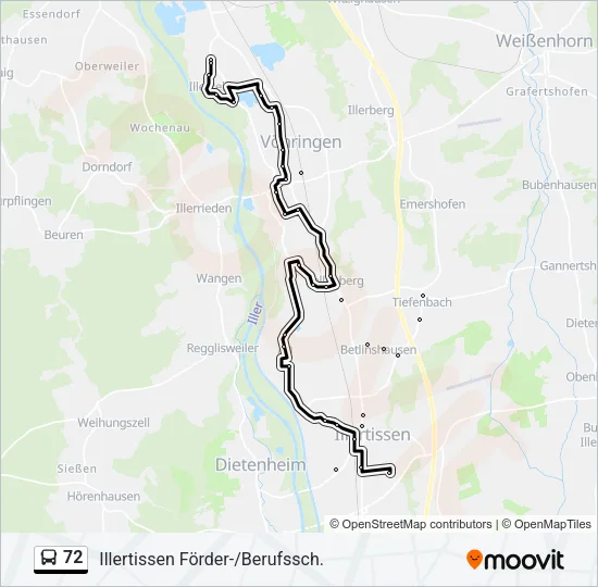 72 Bus Line Map