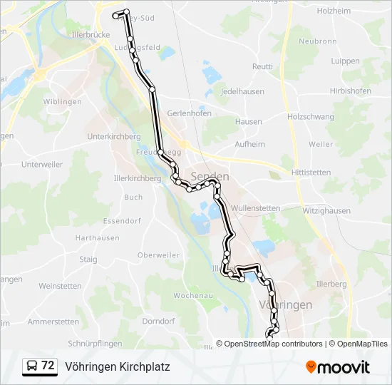 72 Bus Line Map