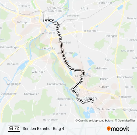 72 Bus Line Map