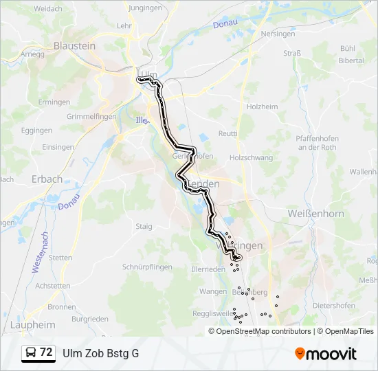 72 Bus Line Map