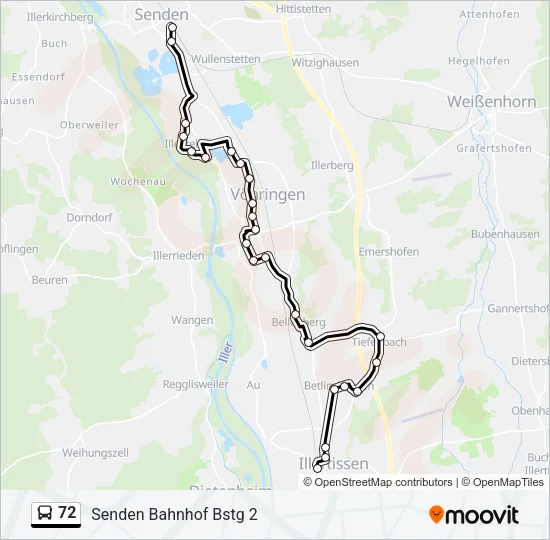72 Bus Line Map