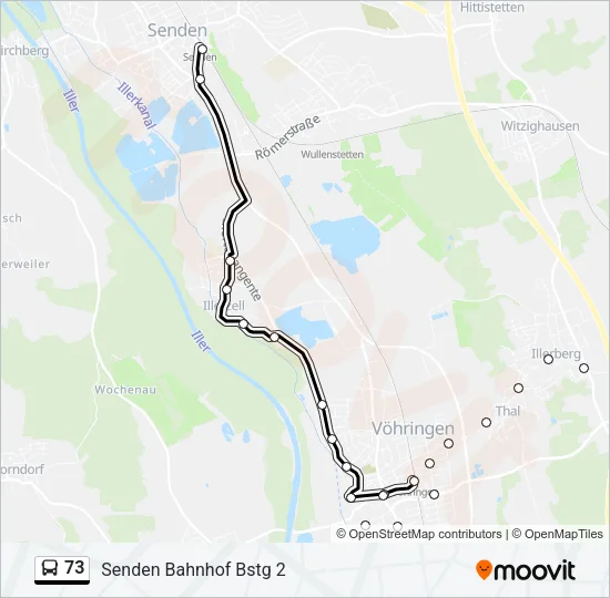 73 Bus Line Map