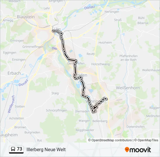 73 Bus Line Map