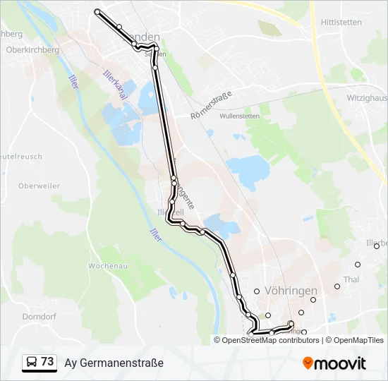 73 Bus Line Map