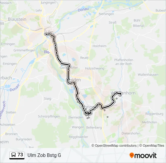 73 Bus Line Map