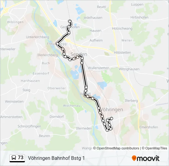 73 Bus Line Map