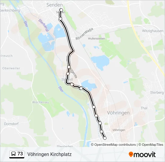73 Bus Line Map