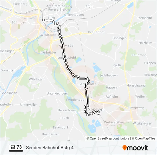 73 Bus Line Map