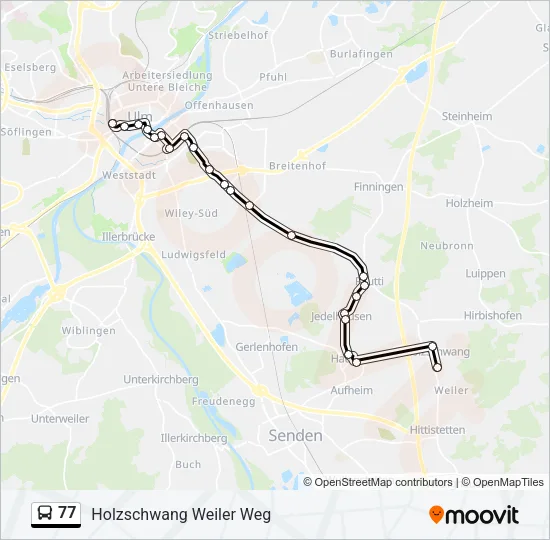 77 Bus Line Map