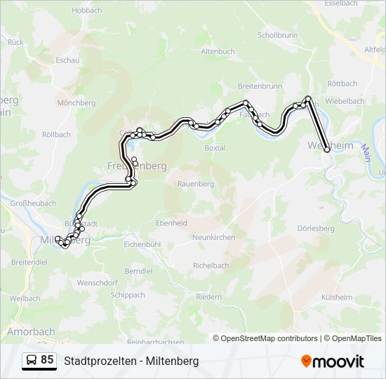 85 Bus Line Map