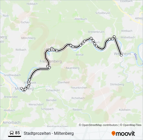 85 Bus Line Map