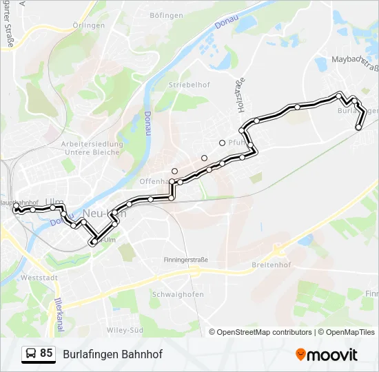 85 Bus Line Map