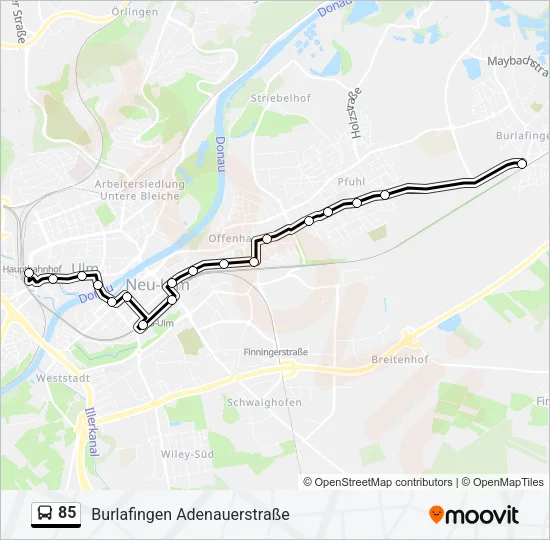 85 Bus Line Map