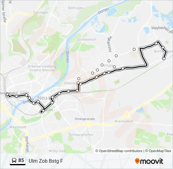 85 Bus Line Map