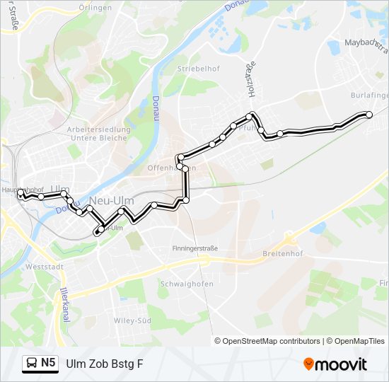 Автобус N5: карта маршрута