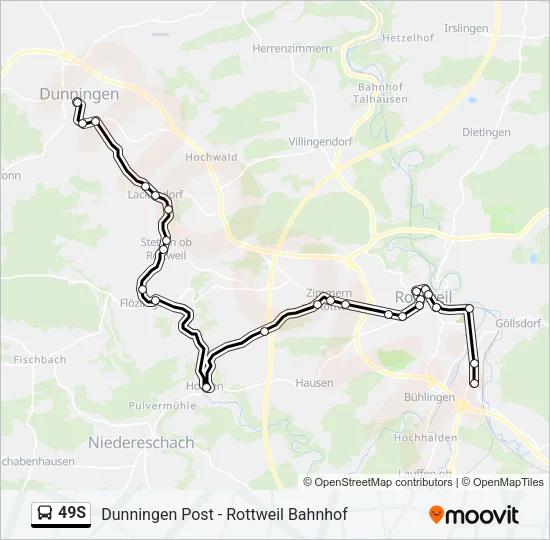 49S Bus Line Map