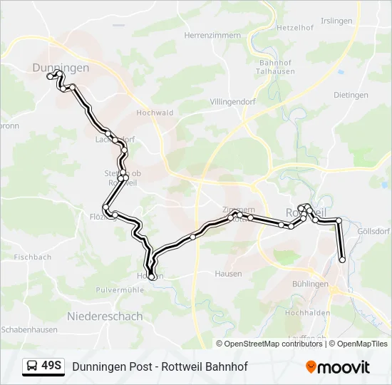 49S Bus Line Map