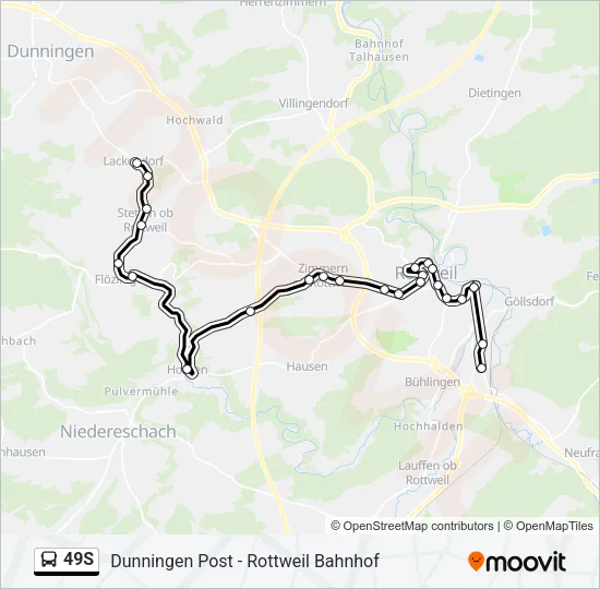 49S Bus Line Map
