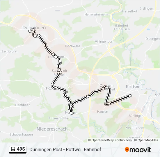 49S Bus Line Map