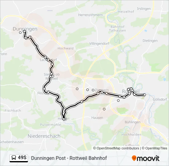 49S Bus Line Map