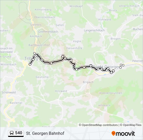 540 Bus Line Map